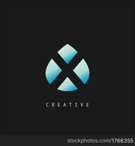Abstract Techno Letter X Logo Icon, vector design concept water drop shape with letter logo icon.
