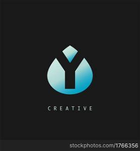 Abstract Techno Letter Y Logo Icon, vector design concept water drop shape with letter logo icon.