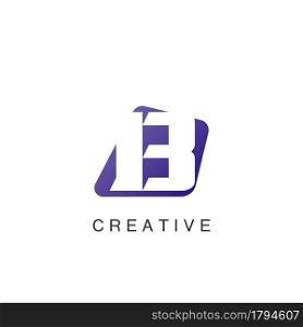 Abstract Techno Negative Space Initial Letter B Logo icon vector design.