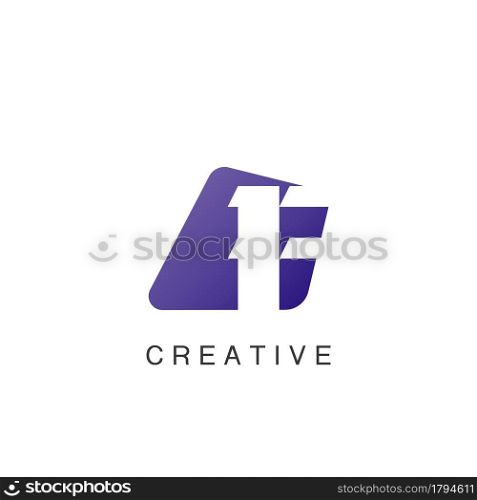 Abstract Techno Negative Space Initial Letter F Logo icon vector design.