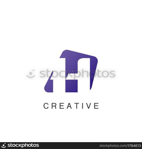 Abstract Techno Negative Space Initial Letter H Logo icon vector design.