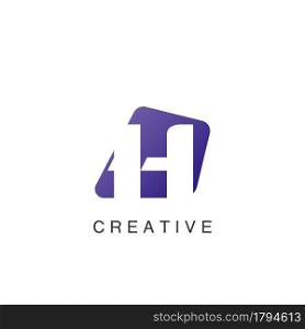Abstract Techno Negative Space Initial Letter H Logo icon vector design.