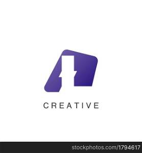 Abstract Techno Negative Space Initial Letter L Logo icon vector design.