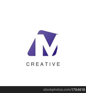 Abstract Techno Negative Space Initial Letter M Logo icon vector design.