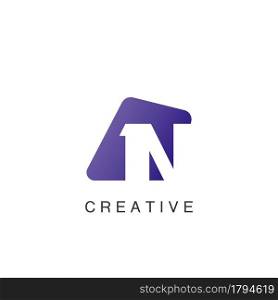 Abstract Techno Negative Space Initial Letter N Logo icon vector design.