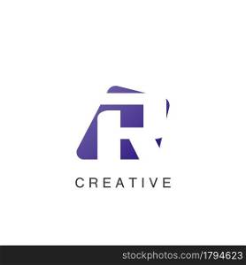 Abstract Techno Negative Space Initial Letter R Logo icon vector design.