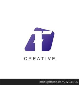 Abstract Techno Negative Space Initial Letter T Logo icon vector design.