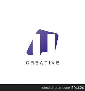 Abstract Techno Negative Space Initial Letter U Logo icon vector design.