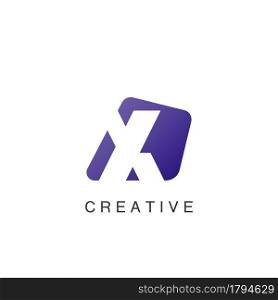 Abstract Techno Negative Space Initial Letter X Logo icon vector design.