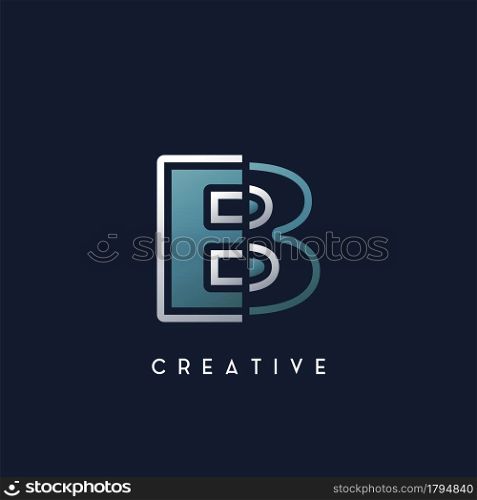 Abstract Techno Outline Letter B Logo vector template design.