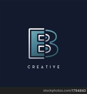 Abstract Techno Outline Letter B Logo vector template design.