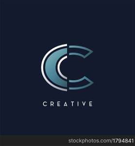 Abstract Techno Outline Letter C Logo vector template design.