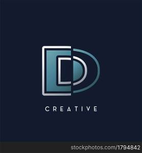 Abstract Techno Outline Letter D Logo vector template design.