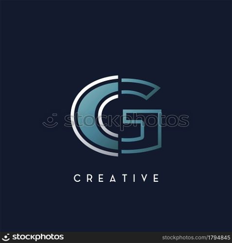 Abstract Techno Outline Letter G Logo vector template design.