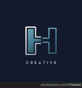 Abstract Techno Outline Letter H Logo vector template design.