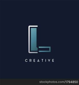Abstract Techno Outline Letter L Logo vector template design.