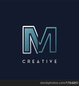Abstract Techno Outline Letter M Logo vector template design.