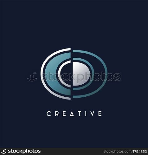 Abstract Techno Outline Letter O Logo vector template design.