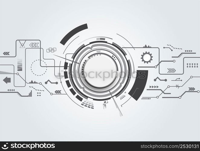 Abstract technological background with various technological elements. Structure pattern technology backdrop. Vector illustrator