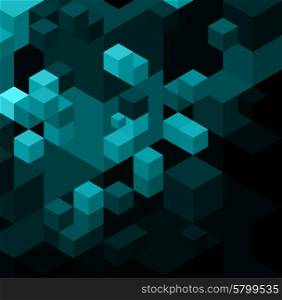 Abstract technology background . Abstract background with blue cubes. Vector illustration.