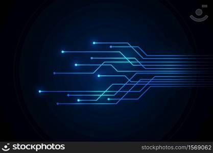 Abstract Technology Background , Blue circuit board