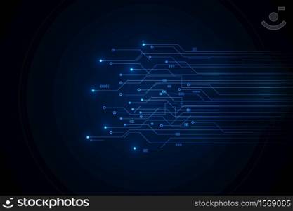 Abstract Technology Background , Blue circuit board