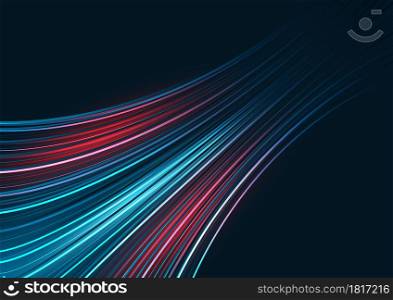 Abstract technology background. Dark blue and red move motion curve blur. You can use for computer website internet and business. Vector illustration