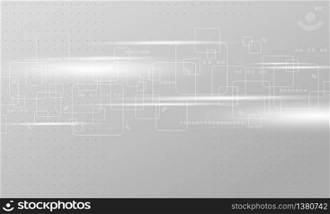 Abstract technology background design on gray background vector illustration