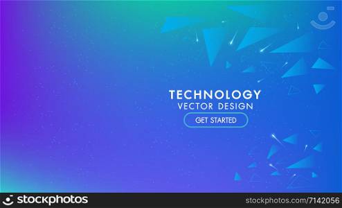 Abstract technology background geometric and communication with connecting dots and triangle Sense of science and cyber technology network futuristic graphic design.
