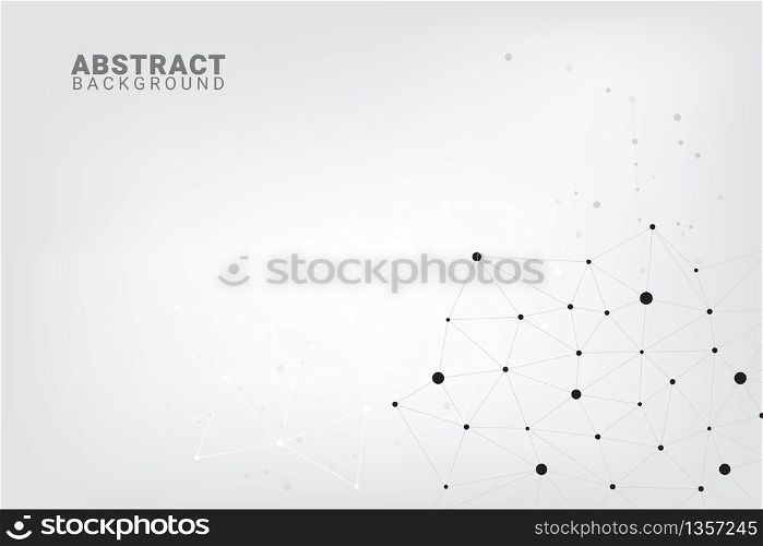 Abstract technology background.Geometric vector background. Global network connections with points and lines.