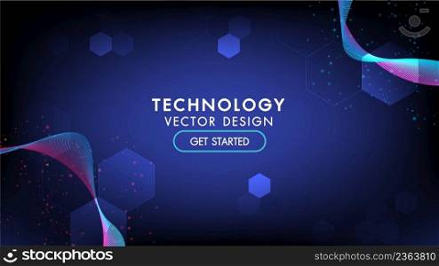 Abstract technology background Hi-tech communication concept, technology, digital business, innovation, science fiction scene vector illustration with copy-space.