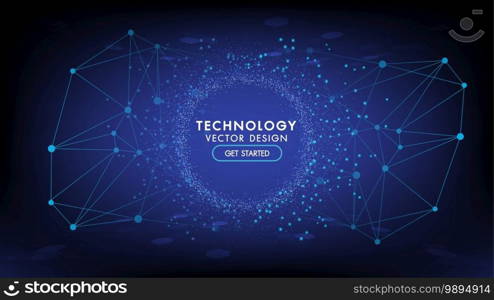 Abstract technology background Hi-tech communication concept, technology, digital business, innovation, science fiction scene vector illustration with copy-space.