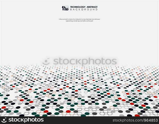 Abstract technology background of colors circle pattern design. You can use for modern presentation of futuristic, ad, poster, cover print, artwork. illustration vector eps10