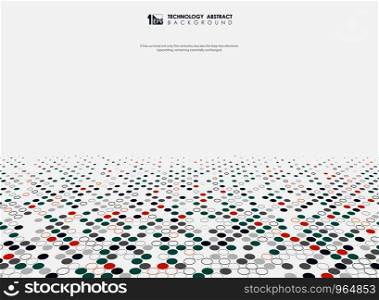 Abstract technology background of colors circle pattern design. You can use for modern presentation of futuristic, ad, poster, cover print, artwork. illustration vector eps10