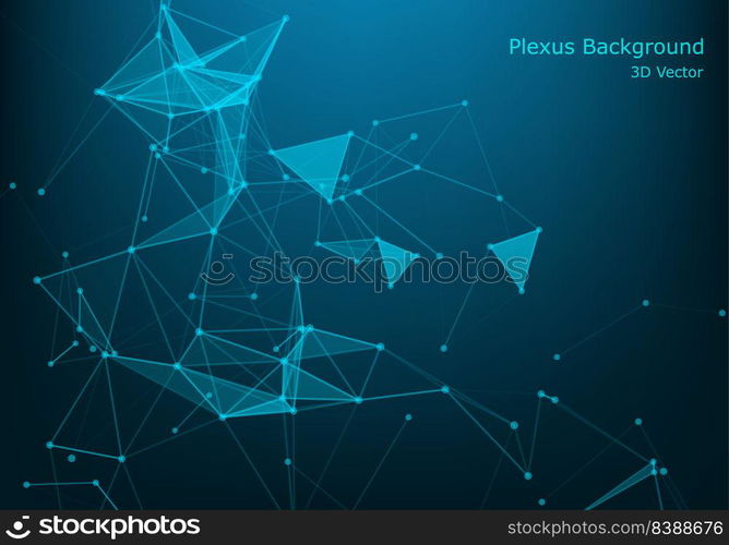 Abstract technology background. Science background. Big data. Background vector. Plexus effect. Network connection structure. Vector illustration.