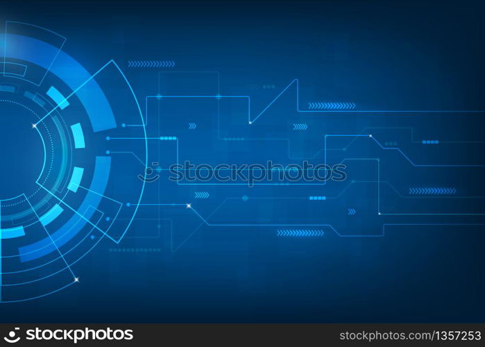 Abstract Technology background. technology digital world of business information. futuristic blue virtual graphic interface.