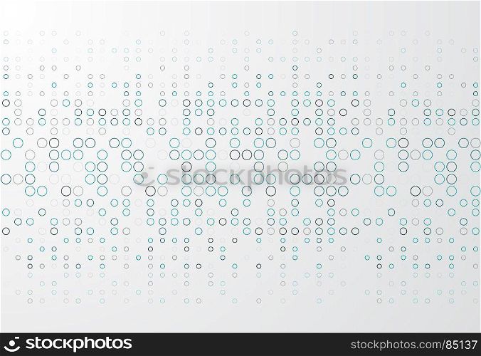 Abstract technology background with blue border circle pattern, Vector illustration