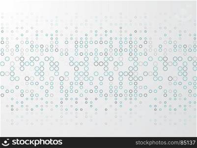 Abstract technology background with blue border circle pattern, Vector illustration