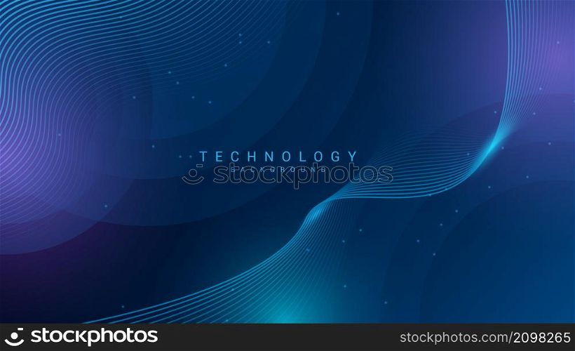 Abstract technology background with wave shapes