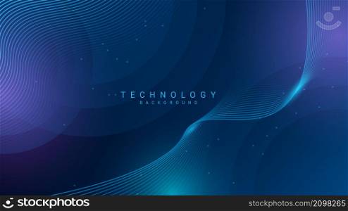Abstract technology background with wave shapes