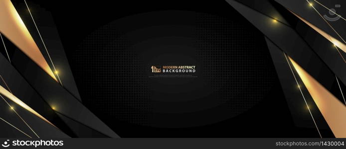 Abstract technology black and luxury golden template tech design background. Decorate for ad, poster, artwork, design, print. illustration vector eps10