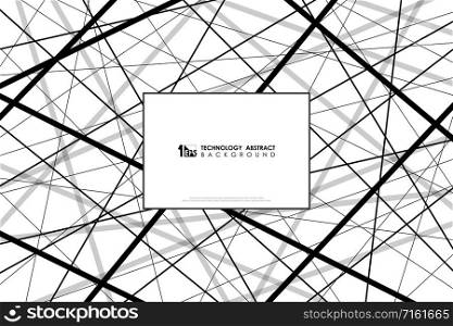 Abstract technology black tech line elements on white background. Decorate for poster, template, artwork, presentation. illustration vector eps10