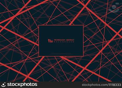 Abstract technology black tech red line elements on dark blue background. Decorate for poster, template, artwork, presentation. illustration vector eps10