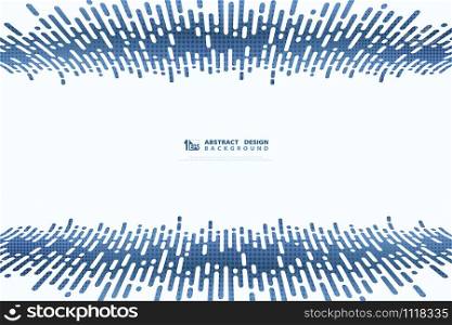 Abstract technology blue center of wavy pattern design with halftone decoration background. Decorate for poster, artwork, ad, template design. illustration vector eps10