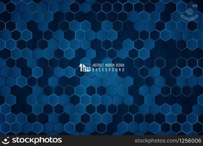 Abstract technology blue hexagonal of geometric pattern design background. Decorate for headline, copy space of text, ad, artwork, template design. illustration vector eps10