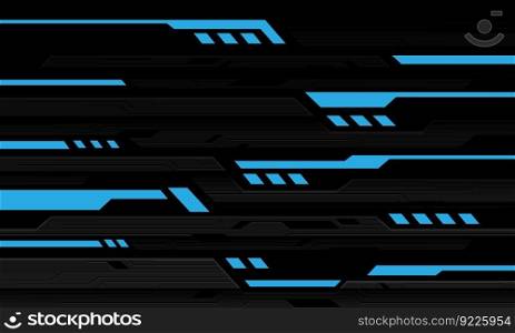 Abstract technology blue light power cyber line futuristic black circuit on metal design ultramodern background vector	