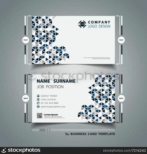 Abstract technology blue triangles pattern design business card template. You can use for business card present, connection template, design element. illustration vector eps10