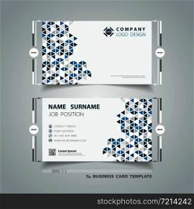 Abstract technology blue triangles pattern design business card template. You can use for business card present, connection template, design element. illustration vector eps10