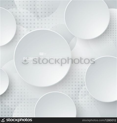 Abstract technology circle pattern design with 3d shadow background. Use for ad, poster, artwork, template design, cover. illustration vector eps10