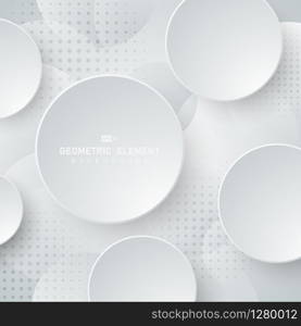 Abstract technology circle pattern design with 3d shadow background. Use for ad, poster, artwork, template design, cover. illustration vector eps10